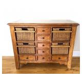 Knotty Pine Chest with Basket Drawer Storage