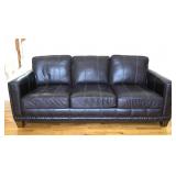 Lattitudes Top Stitch Leather Sofa
