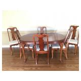 Broyhill Solid Cherry Dining Table and (6) Chairs