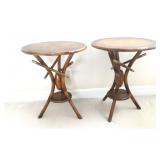 Pair of Wooden Bentwood Side Tables