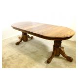 Oak Double Pedestal Table