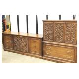 (3) pc Vintage Mediterranean Style Bedroom Set