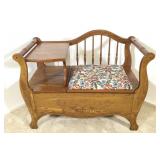 Gossip Bench with Needlepoint Seat