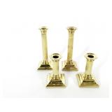 (4) Baldwin Brass Columned Candlesticks