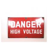 Porcelain DANGER HIGH VOLTAGE Sign