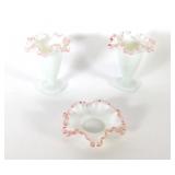 (3) pcs Fenton Rose Crest
