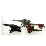 (3) Antique Cast Toy Cannons