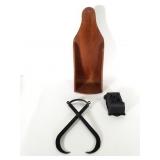 Cast Iron Match Safe, Ice Tongs, Candle Shelf