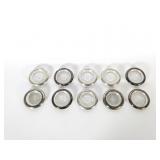 (10) Glass and Silver Starburst Coasters