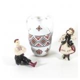 Ukrainian Vase, Pair of Figurines