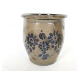 Gallon Stenciled Stoneware Cream Jar