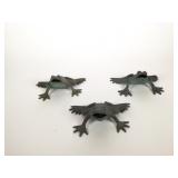(3) Cast Metal Frogs