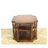 Side Table with Burl Wood Finish Top