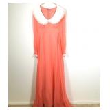 60's Coral Formal Gown, Sz Small