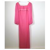60's Mod Formal Gown, Pink Sz 10