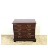 Three Drawer Mahogany Finish Side Table