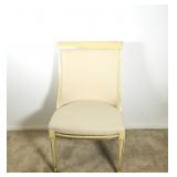 Vintage Ivory Upholstered Slope Side Chair