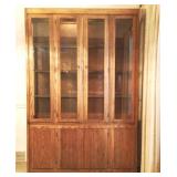 Contemporary Oak Illuminated Cabinet