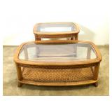 Pair of Key West Style Woven End / Coffee Tables
