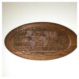 Carved World Map Wall Plaque