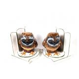 Nora Fenton Ceramic Owl Bookends, made in Italy