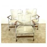(3) MCM Telescope Lawn Chairs