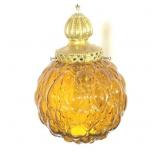 Swag Lamp with Amber Glass Globe