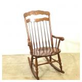 Pressed Back Oak Rocking Chair