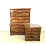 (2) pc Young Henkle Plymouth Pine Dresser and Stan