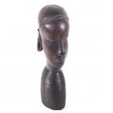 African Carved Ebony Female Bust