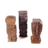 (3) Carved Tiki Style Figures
