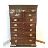 Henredon Mahogany Tall Dresser with Brass Pulls