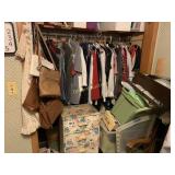Vintage clothing, purses, chair and misc