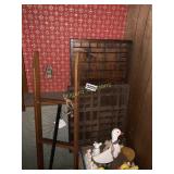 Ladder, broom and shelves