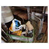 Lamp, 2 small dropleaf tables, cart and more