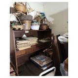 Contents of shelves, chair, baskets and misc