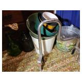 Bottles, planter, cans and more