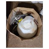 Milk glass hanging light