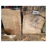 Wood blocks and concrete planter