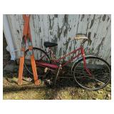 Bike, skis & tire pump