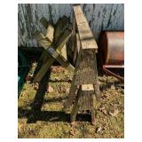Wooden saw horses