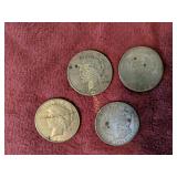 (4) Morgan & Peace Silver Dollars