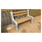 Wood bench with plastic ends