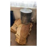 Tin bucket and burlap
