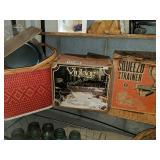 Picnic basket, Squeezo strainer, punch bowl