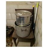 Stock pots and chair