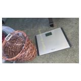 Bathroom Scale and wastebasket