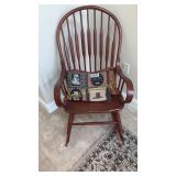 Wooden rocking chair and pillow