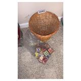 Wooden blocks and basket