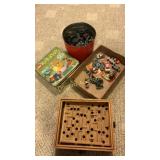 Dominos, toy cars and legos